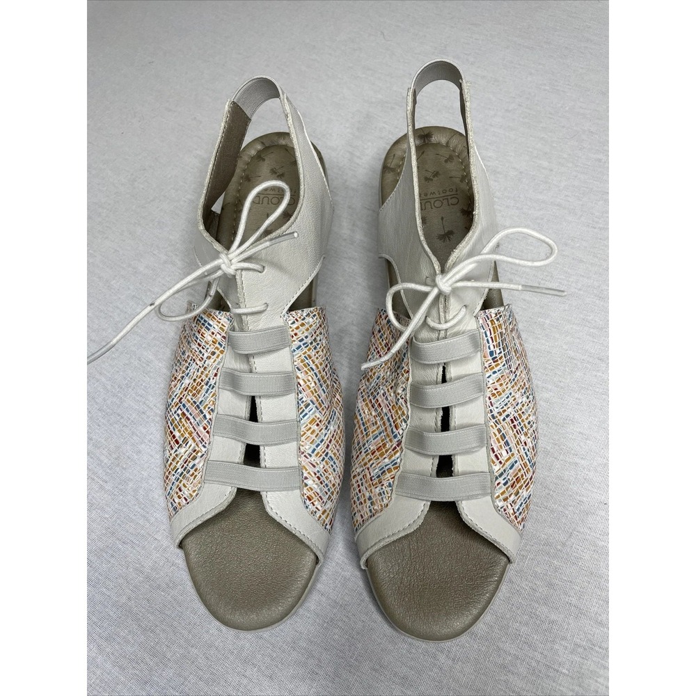 Cloud Caliber Mystere Slingback 41 Cream Multi Leather Lace Up Slingback Comfort